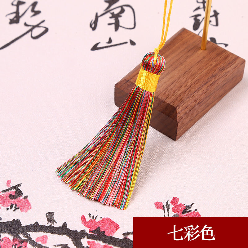 Wholesale 8CM Short Fat Vertical Ice Silk Small Tassel Hanging Ear Pendant